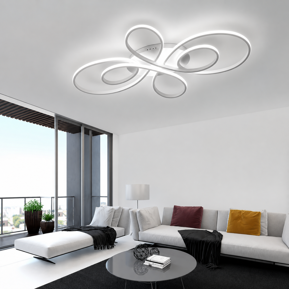 Modern LED Ceiling Light 60W Surface Mounted Living Room Fixture