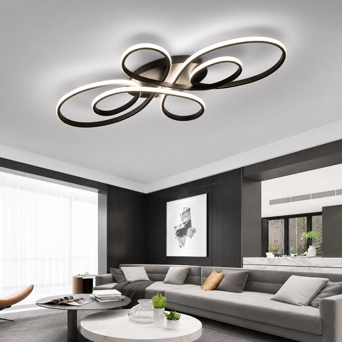 Modern LED Ceiling Light 60W Surface Mounted Living Room Fixture