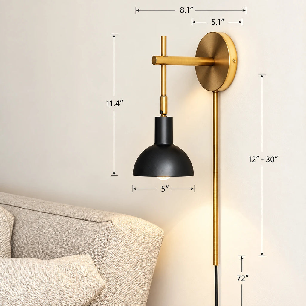 Avelin Bell Shade Plug In Wall Sconce