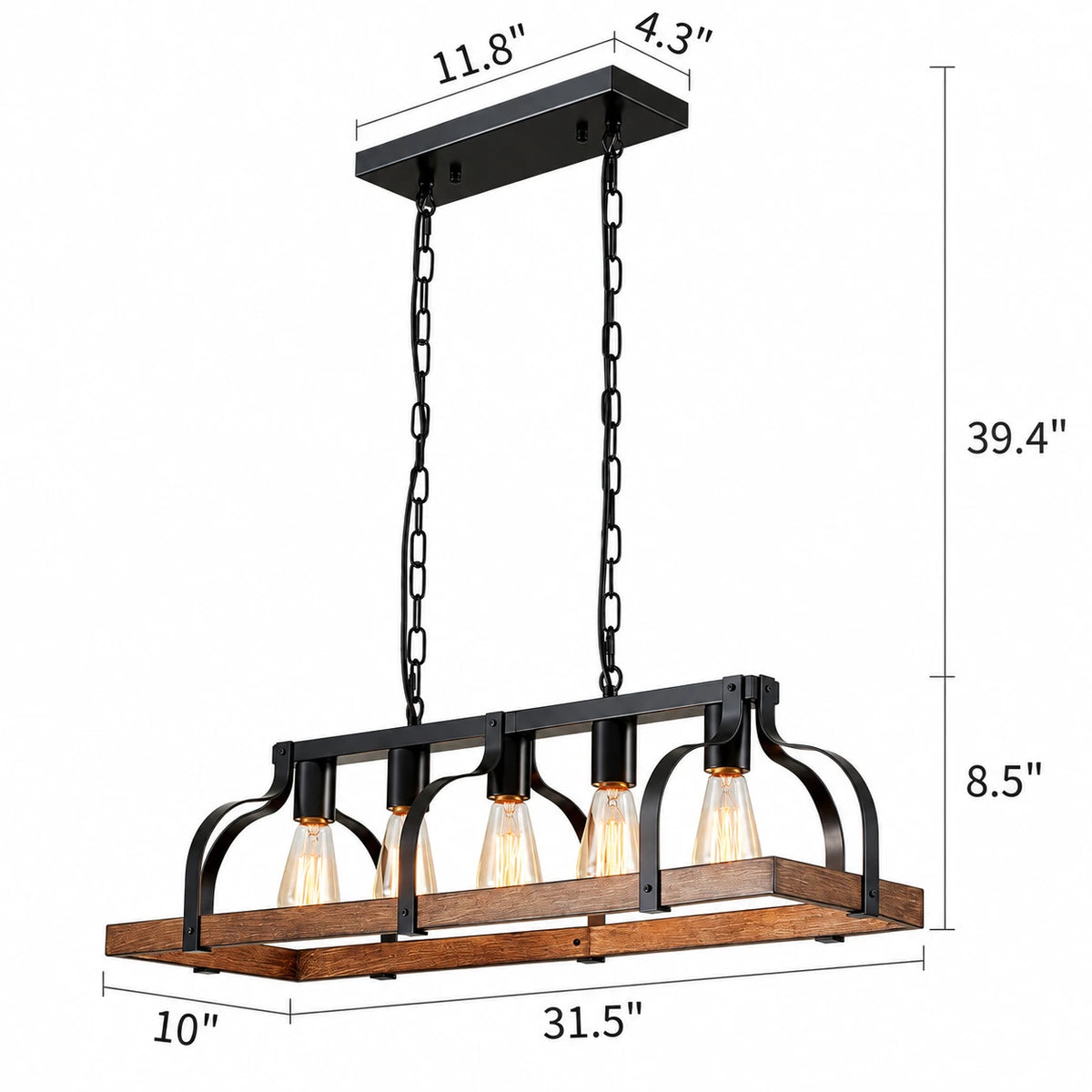 Rustic Frame Linear Chandelier