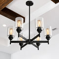 6-Light Glass Farmhouse Chandelier