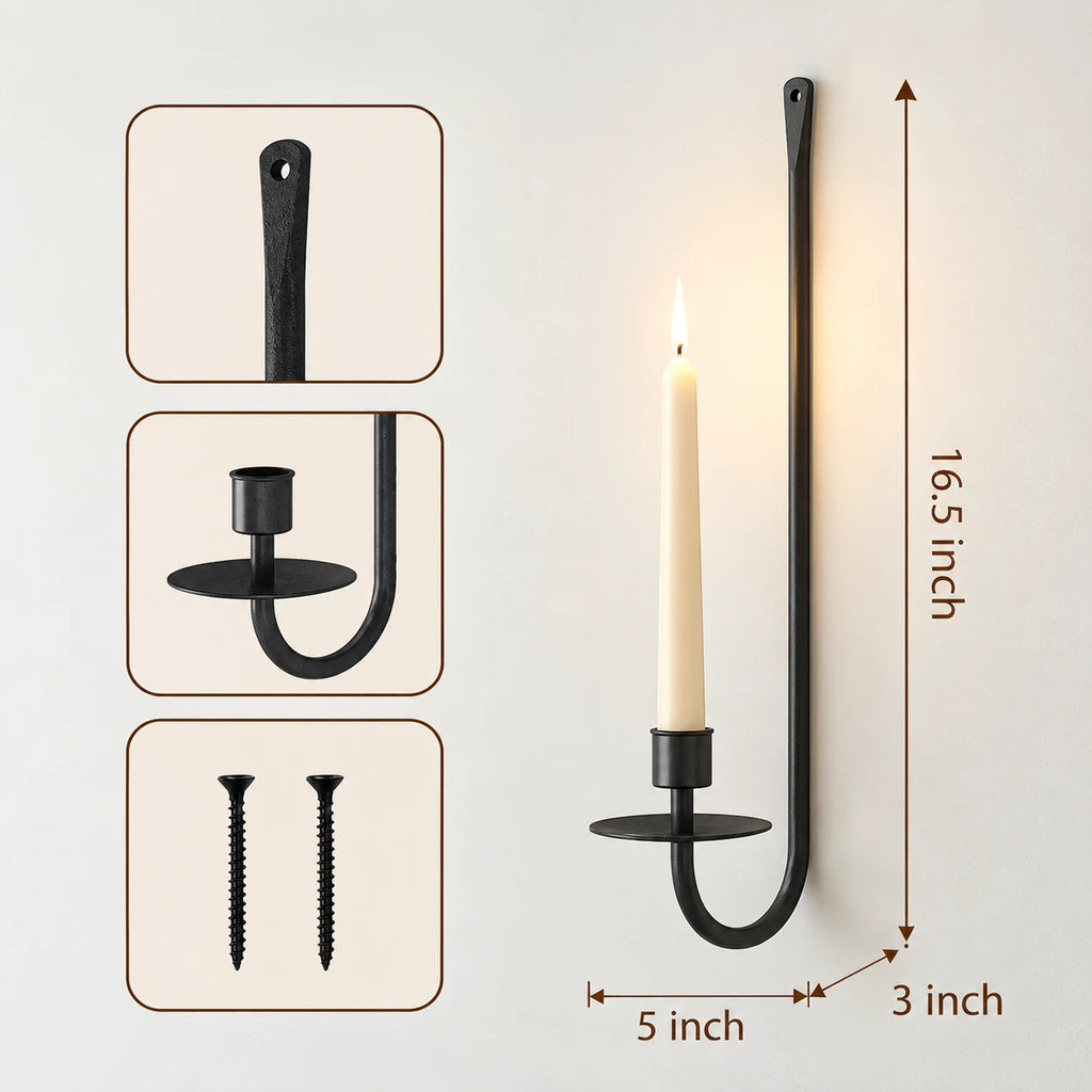 Mirelle Modern Candle Wall Sconce Set