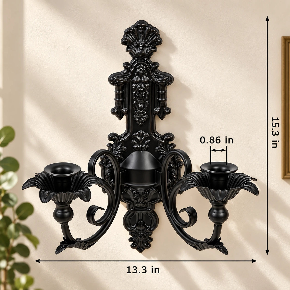 Noctara Gothic Candle Wall Sconce Set
