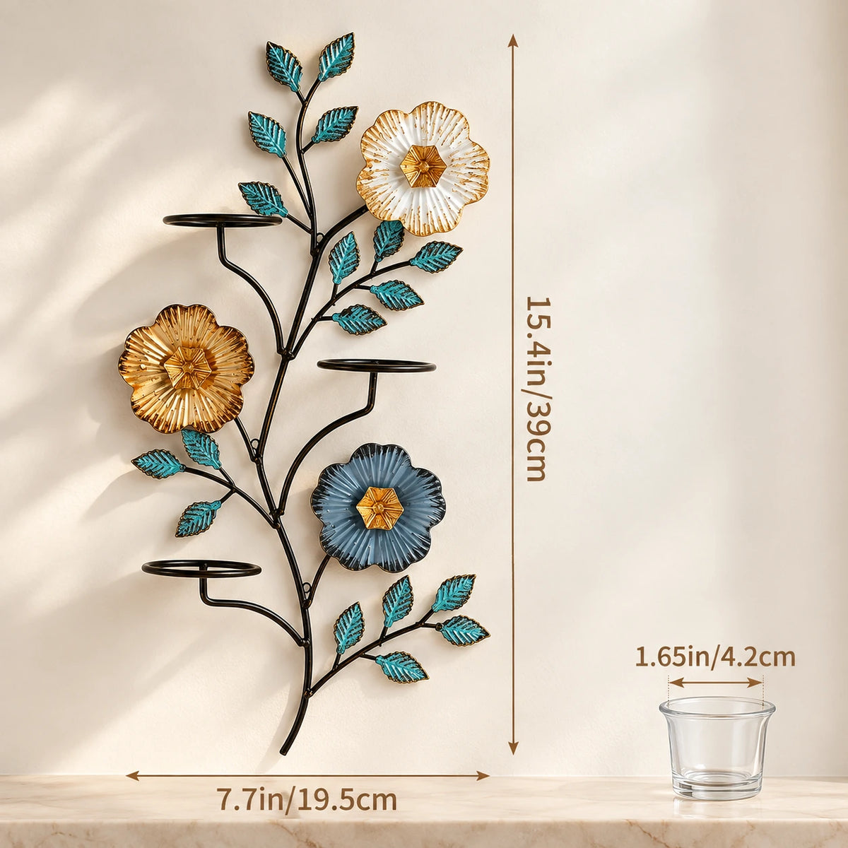 Florielle Floral Candle Wall Sconce Set