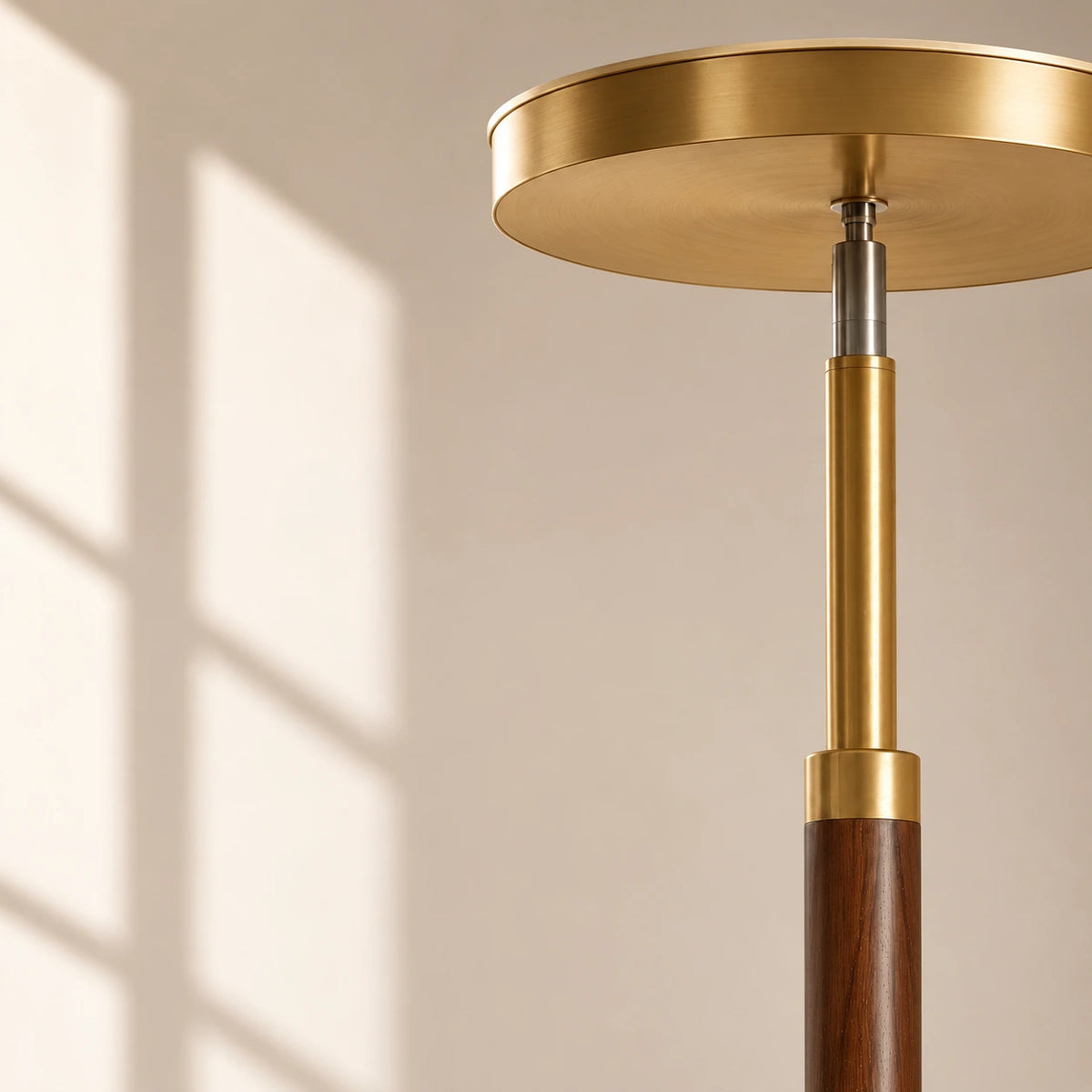 Mid-Century Wooden Torchiere Floor Lamp