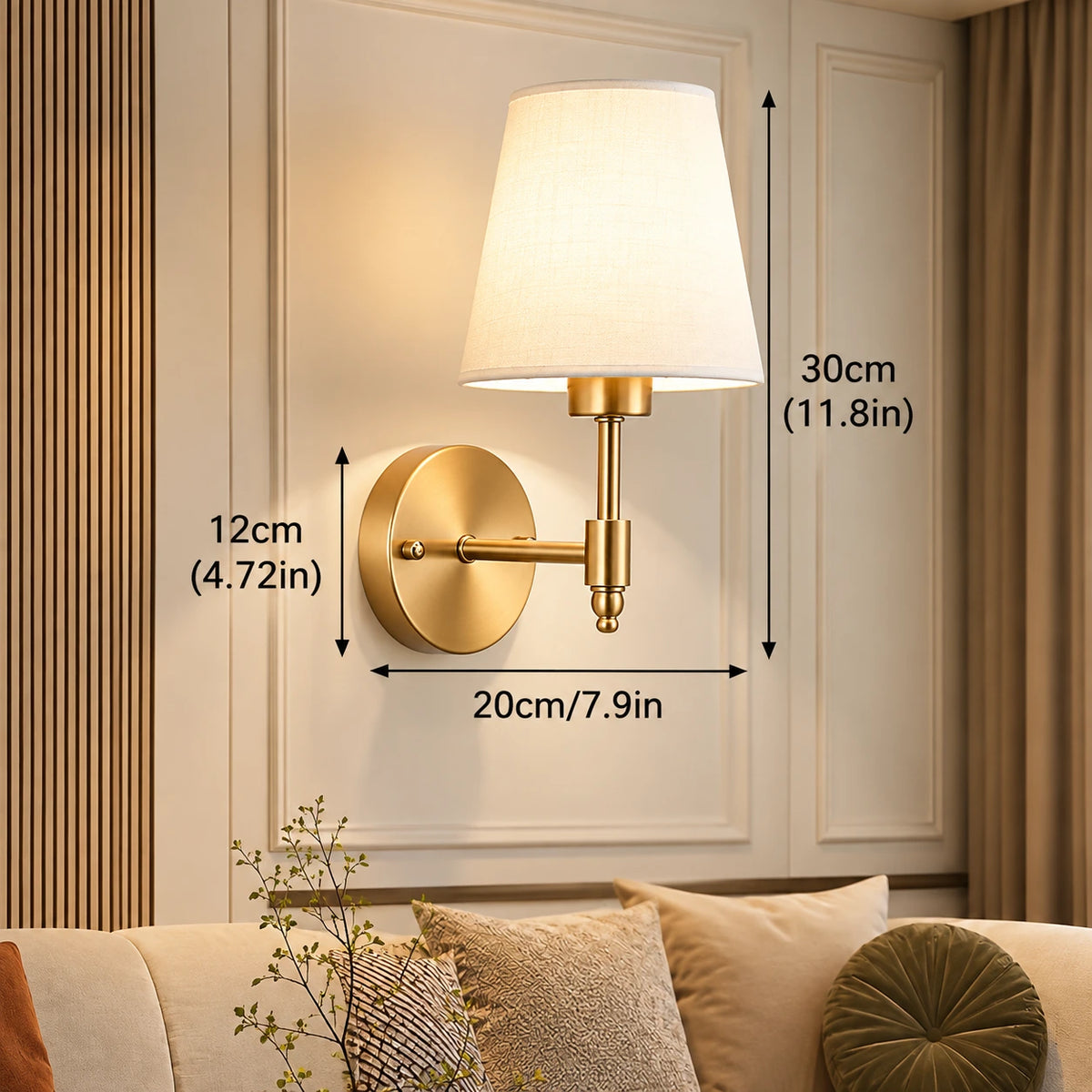 Aurelia Fabric Battery Operated Wall Sconces