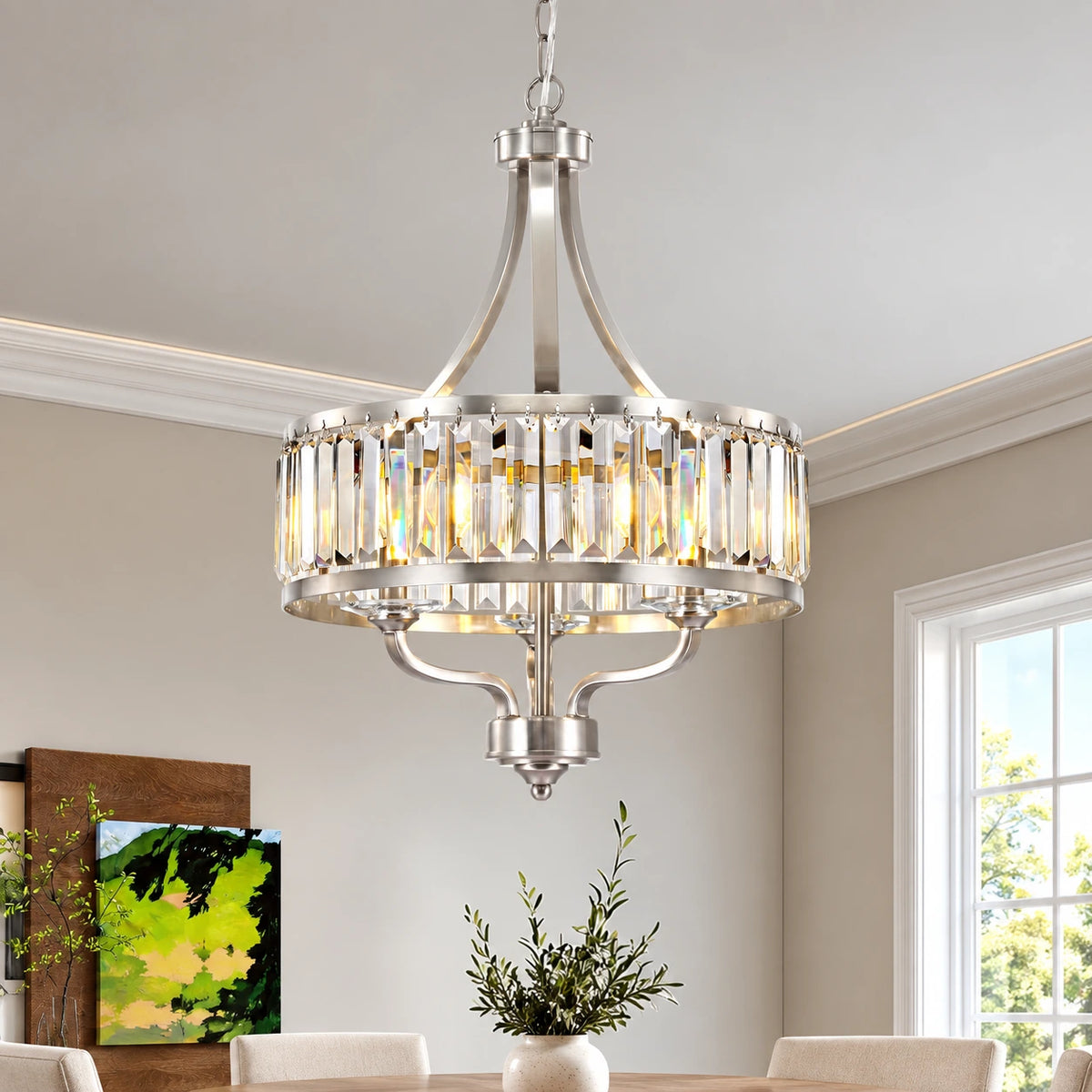 Vintage Ring Crystal Farmhouse Chandelier