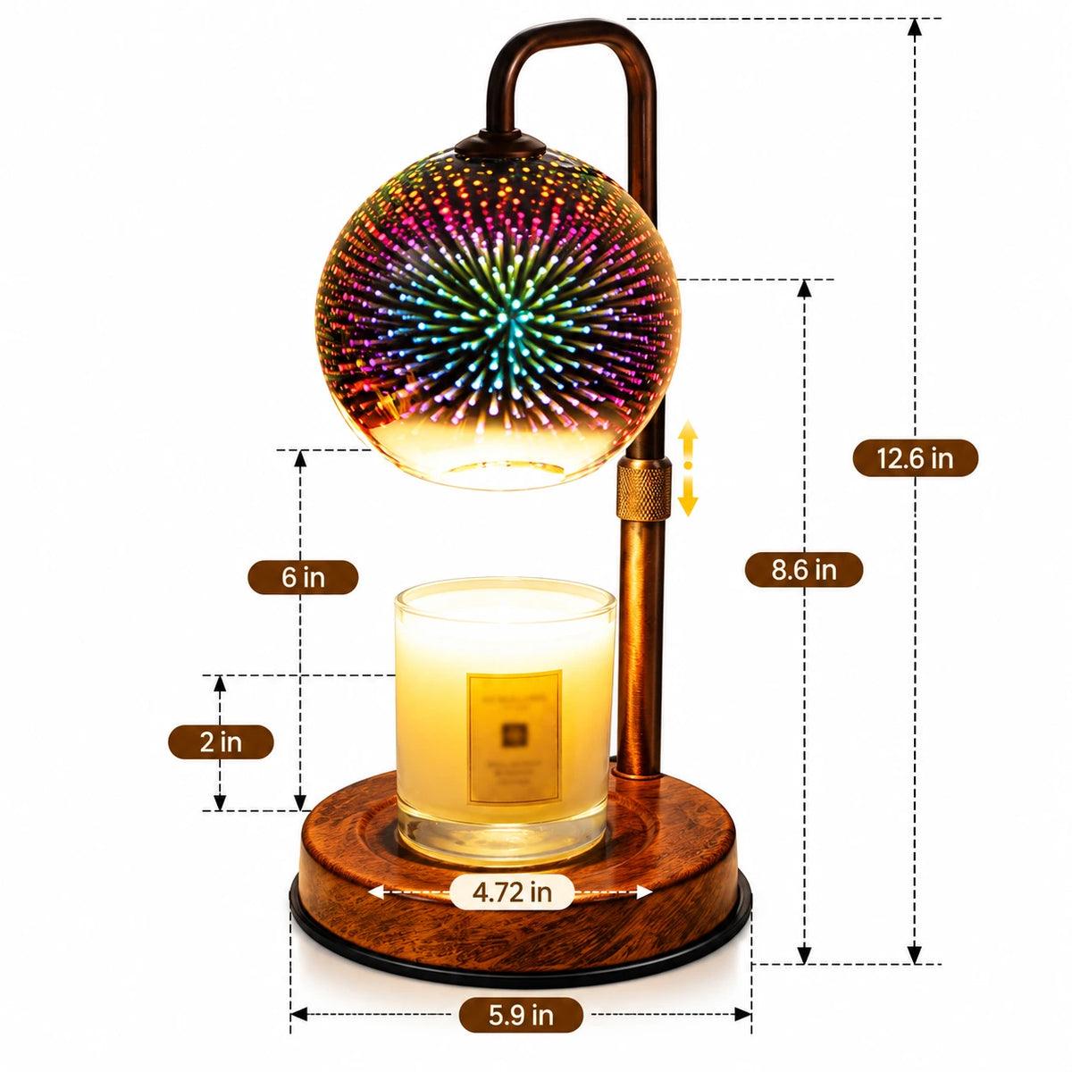 Aurevia Firework Globe Candle Warmer Lamp