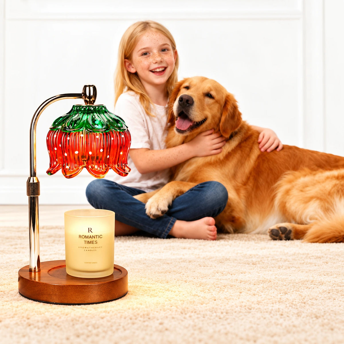 Strawberry Glass Candle Warmer Lamp