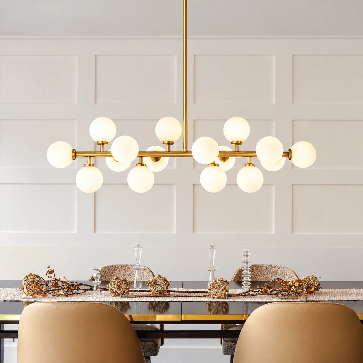 Mid-Century Sputnik Linear Chandelier