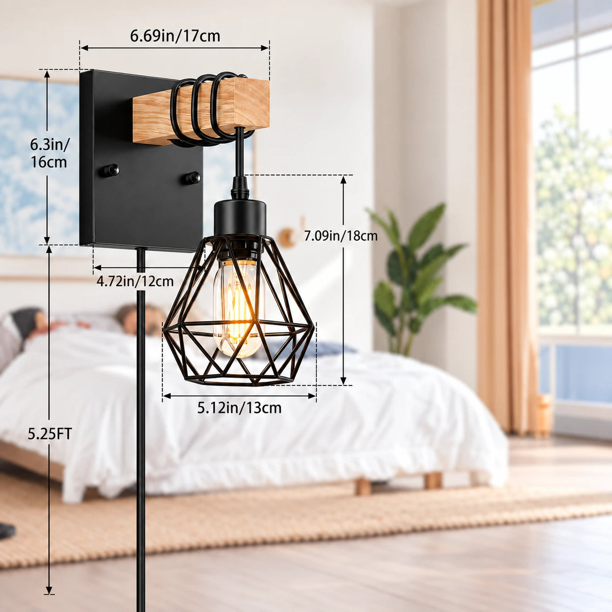 Oakmere Cage Plug In Wall Sconce Set