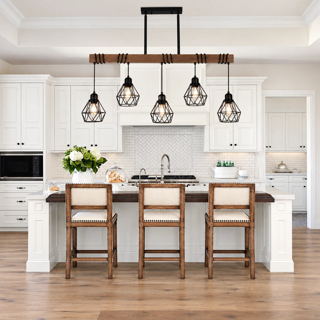 Rustic Diamond Cage Linear Chandelier