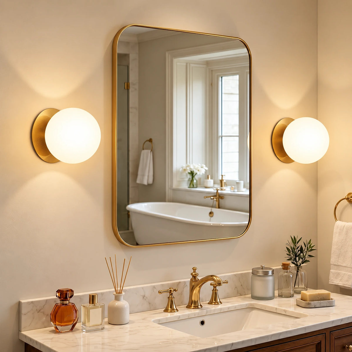 Elowen Mid-Century Globe Sconce Set