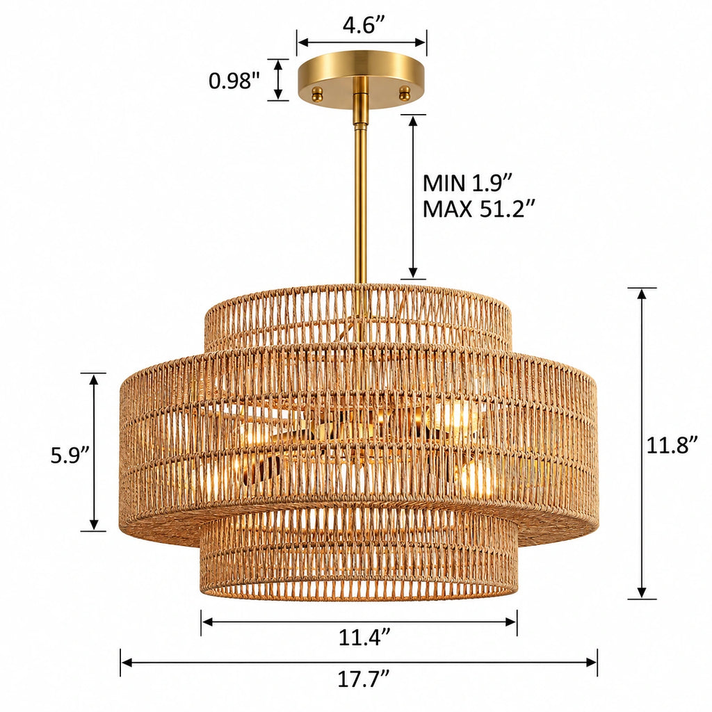 Solara Rattan Chandelier