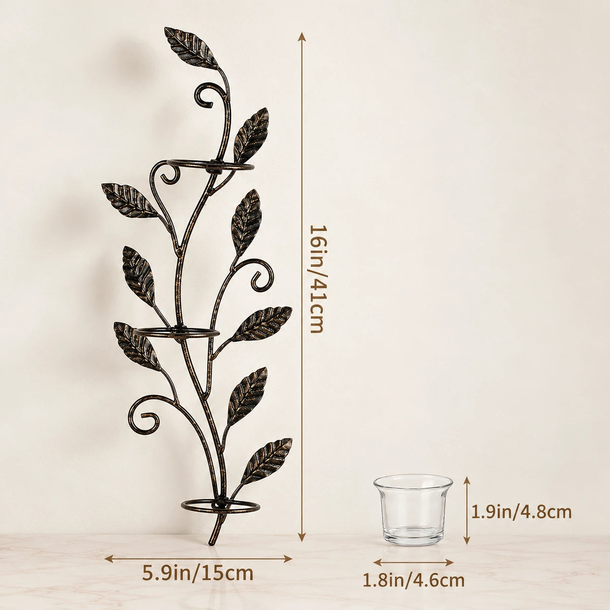 Verdelle Leaf Candle Wall Sconce Set