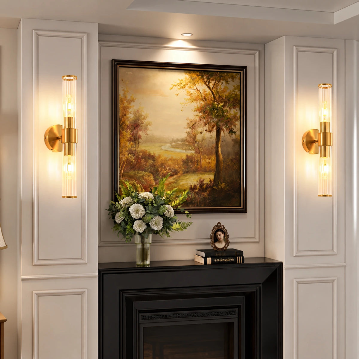 Valmere Linear Glass Battery Operated Wall Sconces