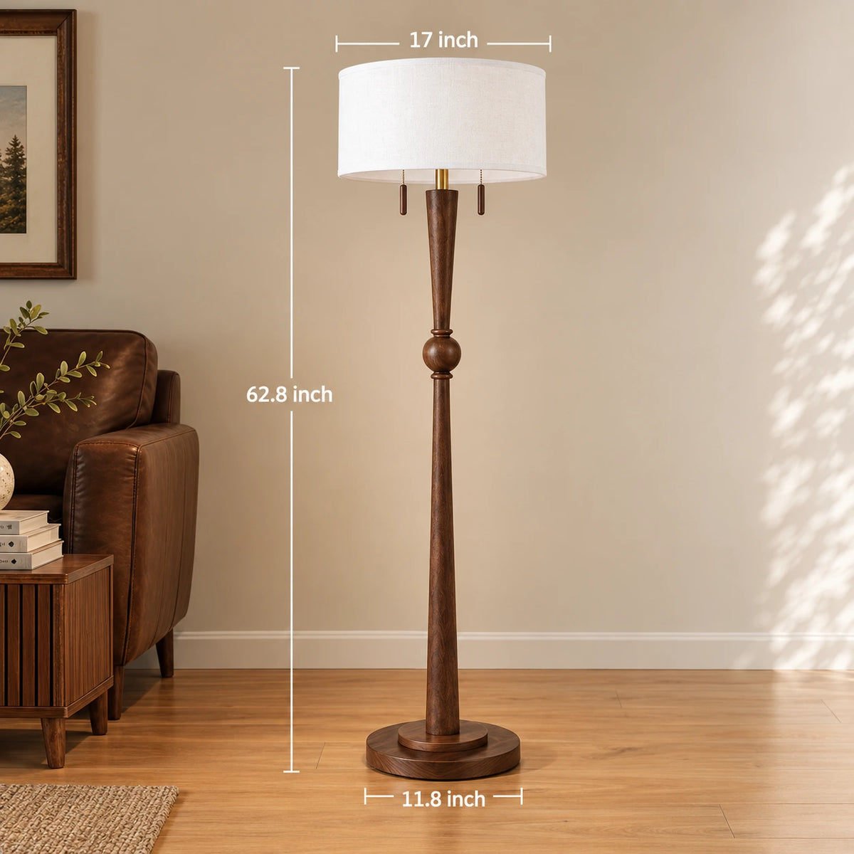 Sculptural Mid-Century Wooden Floor Lamp