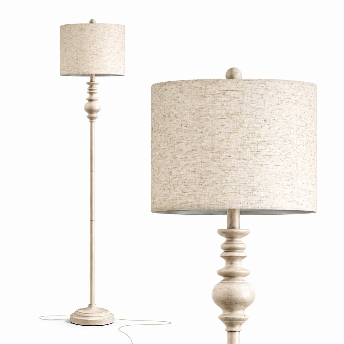 Sculpted Spindle Vintage Floor Lamp