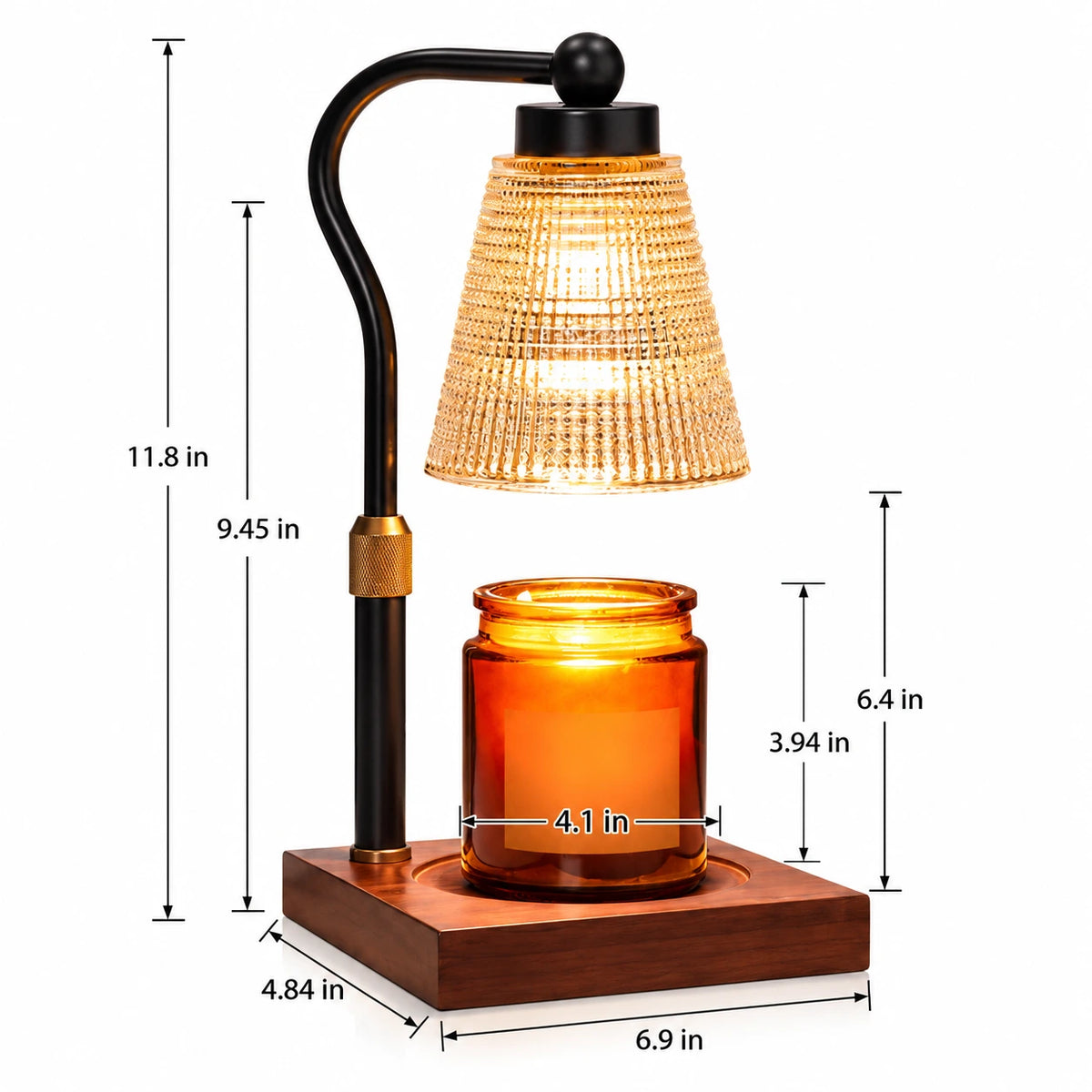 Elara Vintage Glass Candle Warmer Lamp