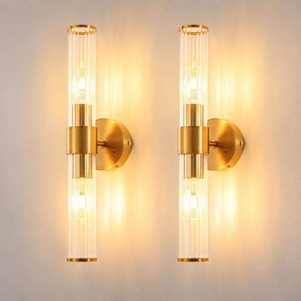 Valmere Linear Glass Battery Operated Wall Sconces