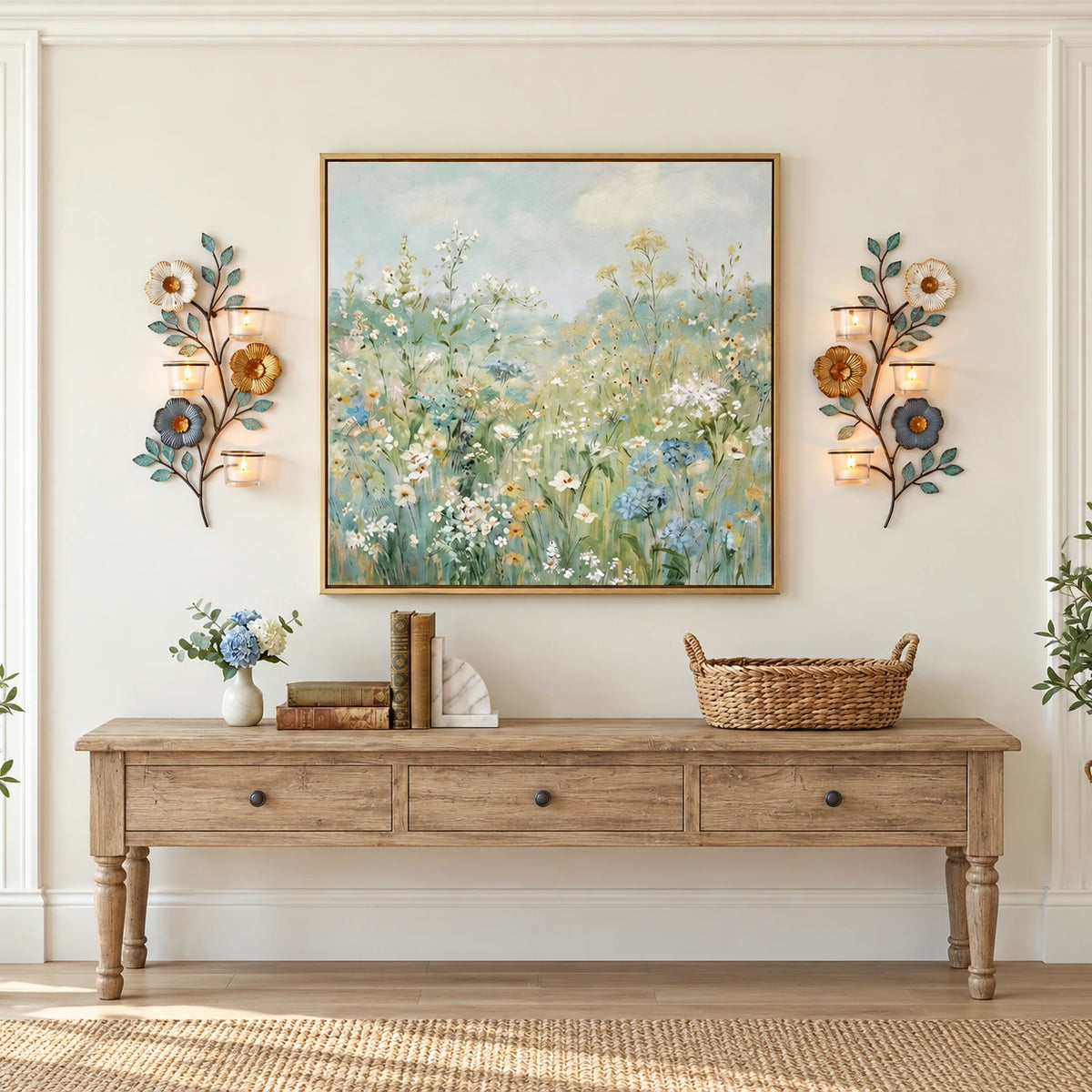 Florielle Floral Candle Wall Sconce Set