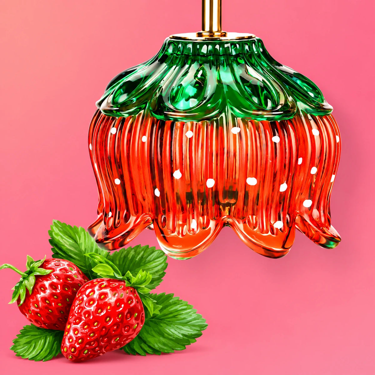 Strawberry Glass Candle Warmer Lamp