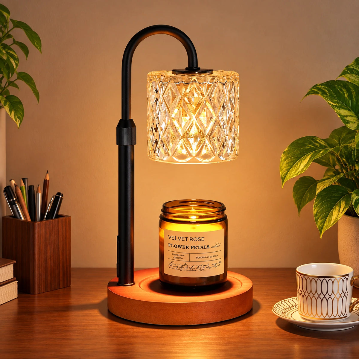 Everwyn Faceted Glass Candle Warmer Lamp