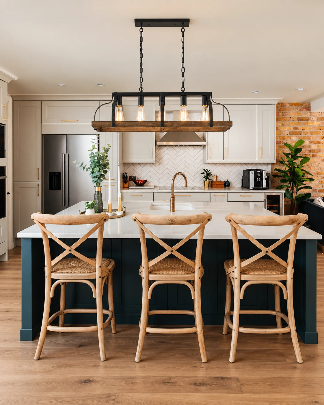 Rustic Frame Linear Chandelier