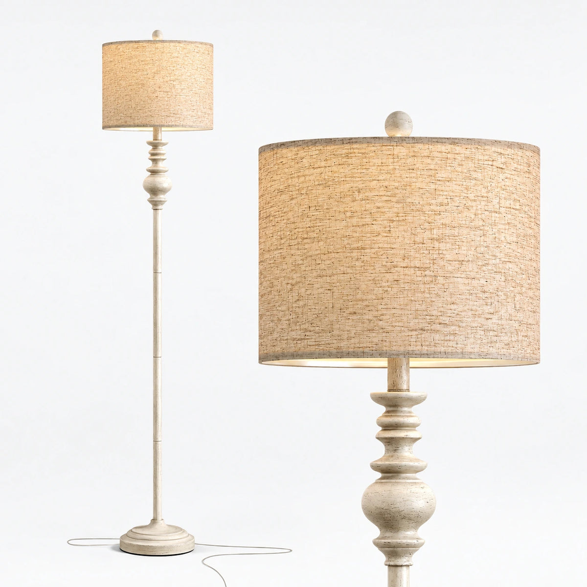 Sculpted Spindle Vintage Floor Lamp