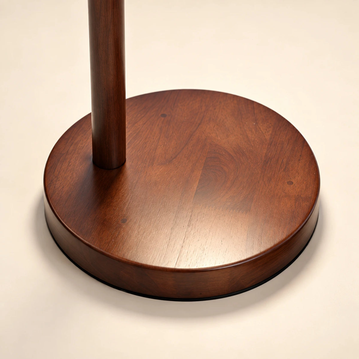 Mid-Century Arched Floor Lamp with Wood-Grain Finish