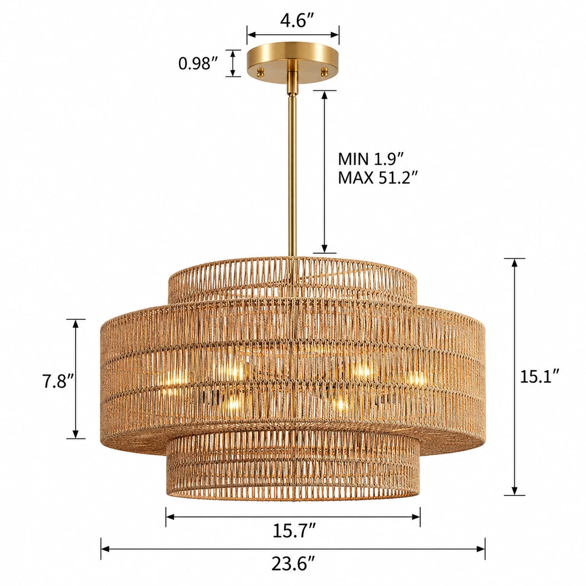 Solara Rattan Chandelier