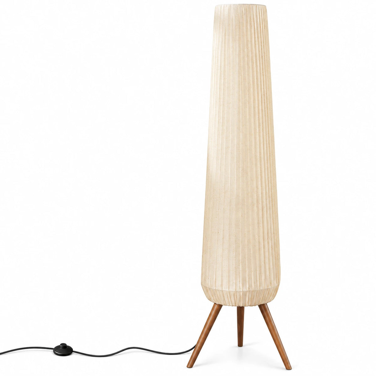 Wabi-Sabi Tripod Floor Lamp with Pleated Shade