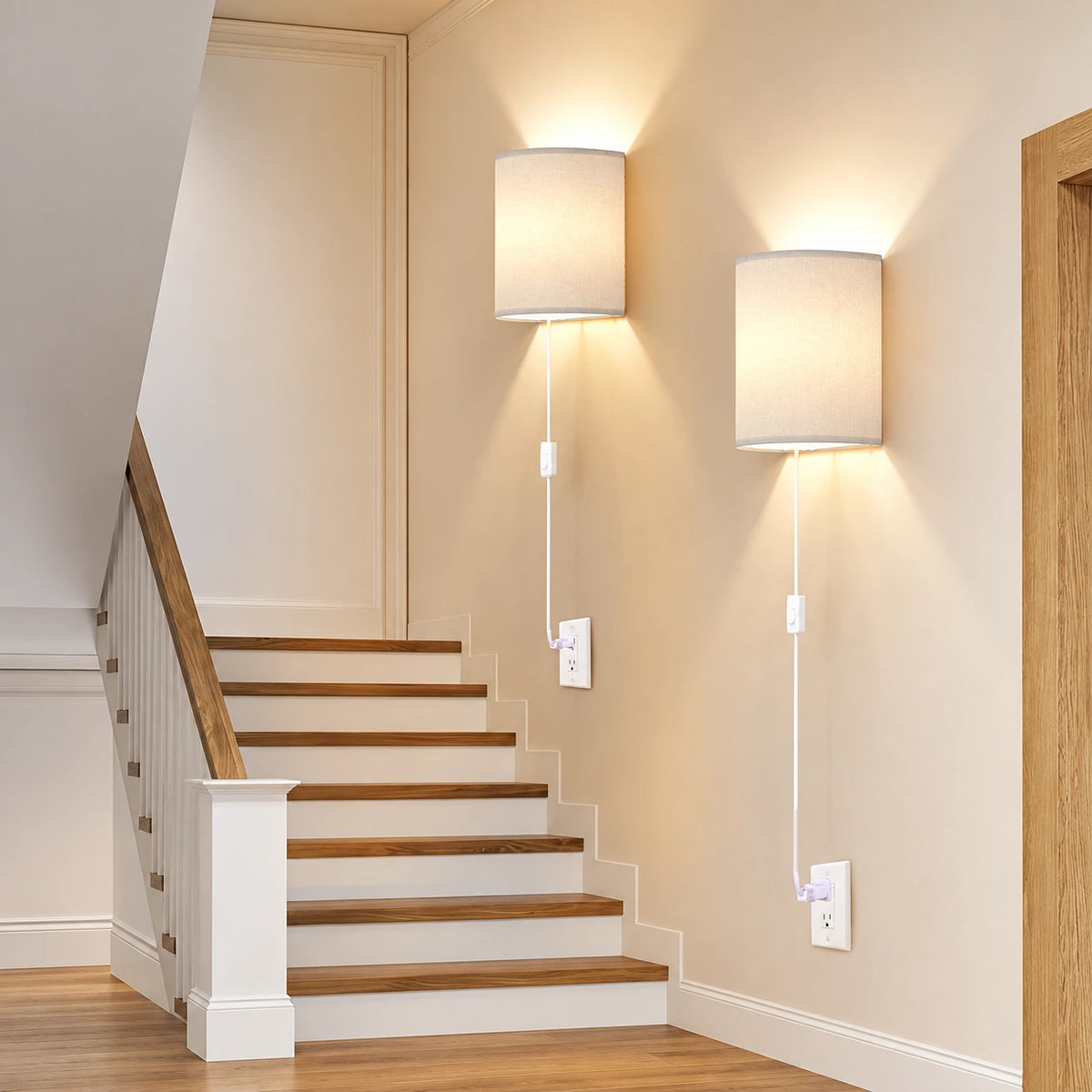 Solenne Linen Plug In Wall Sconce Set