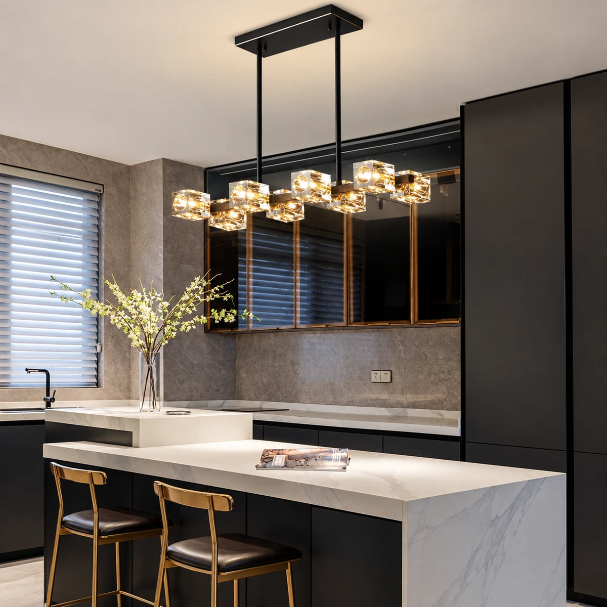 Modern Crystal Linear Chandelier