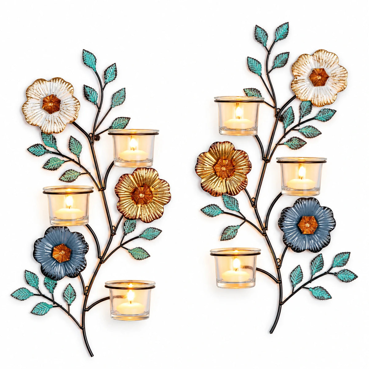 Florielle Floral Candle Wall Sconce Set