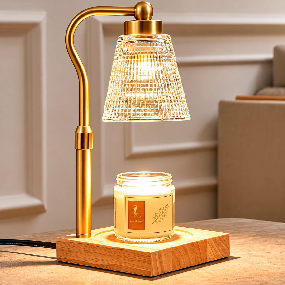 Elara Vintage Glass Candle Warmer Lamp