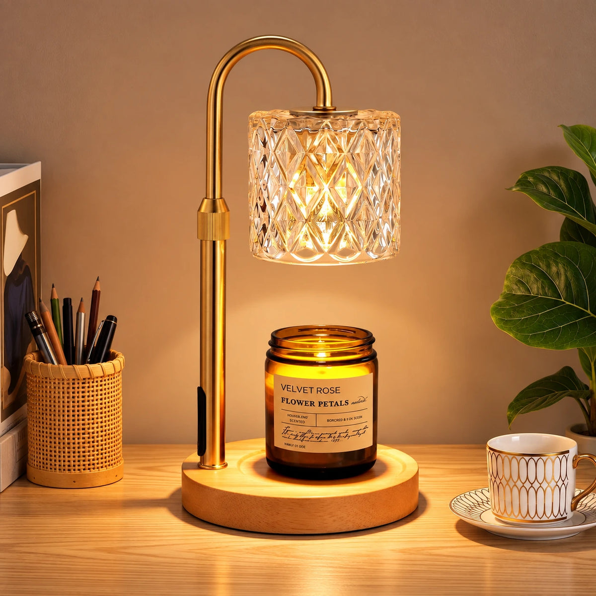 Everwyn Faceted Glass Candle Warmer Lamp