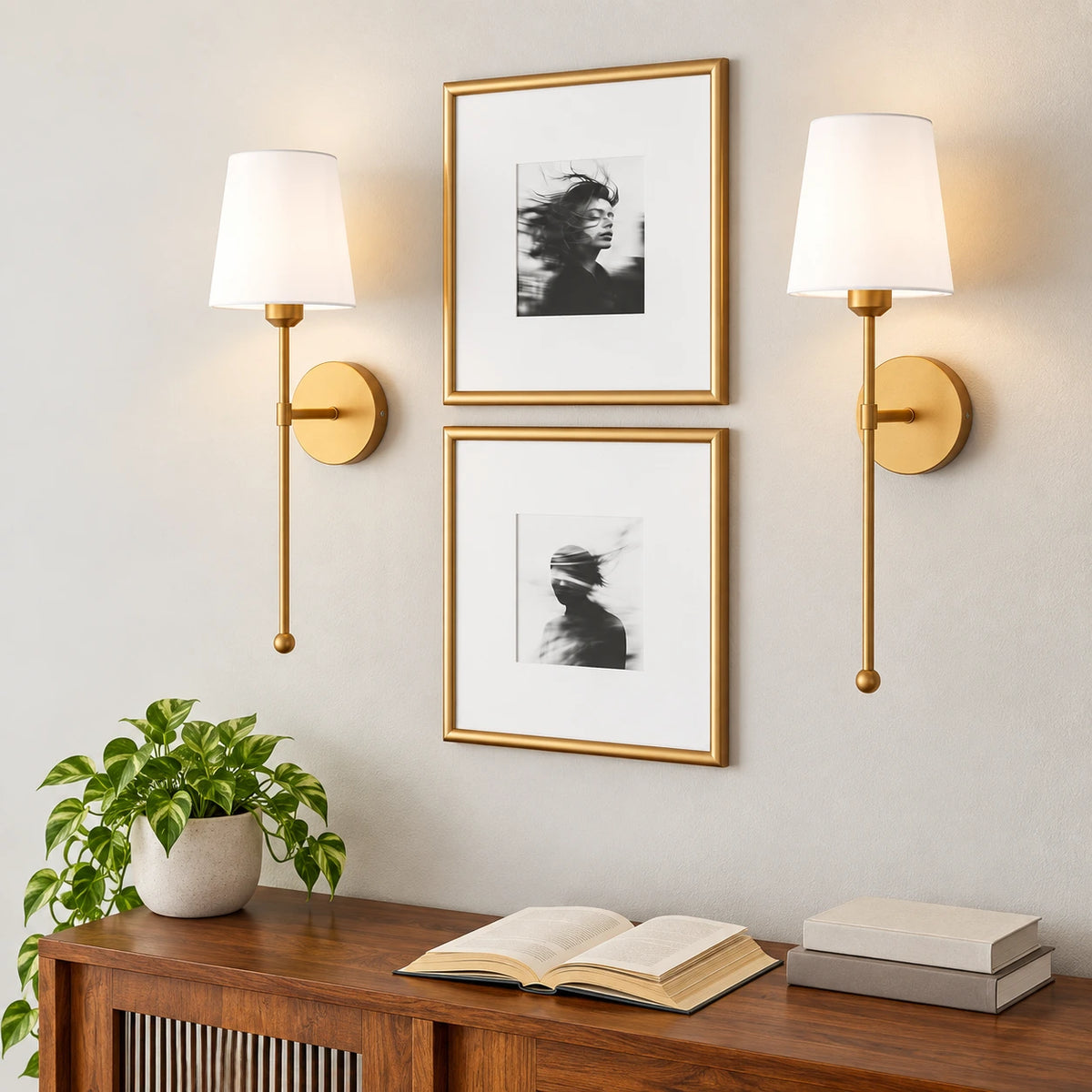 Elvane Linen Battery Operated Wall Sconces
