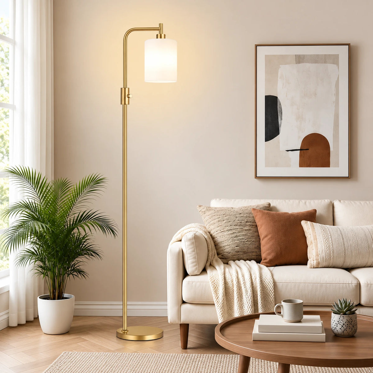 Arched Clear Glass Floor Lamp