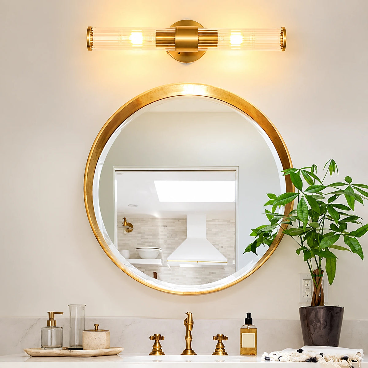 Valmere Linear Glass Battery Operated Wall Sconces