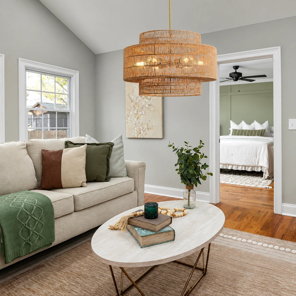 Solara Rattan Chandelier