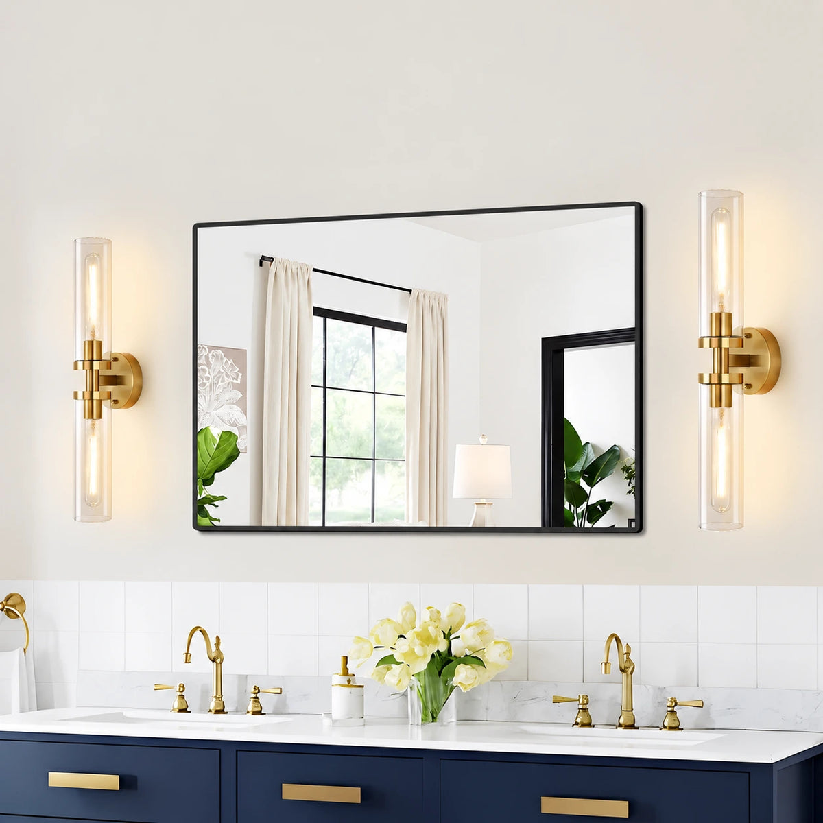 Lumera Linear Glass Bathroom Sconce Set