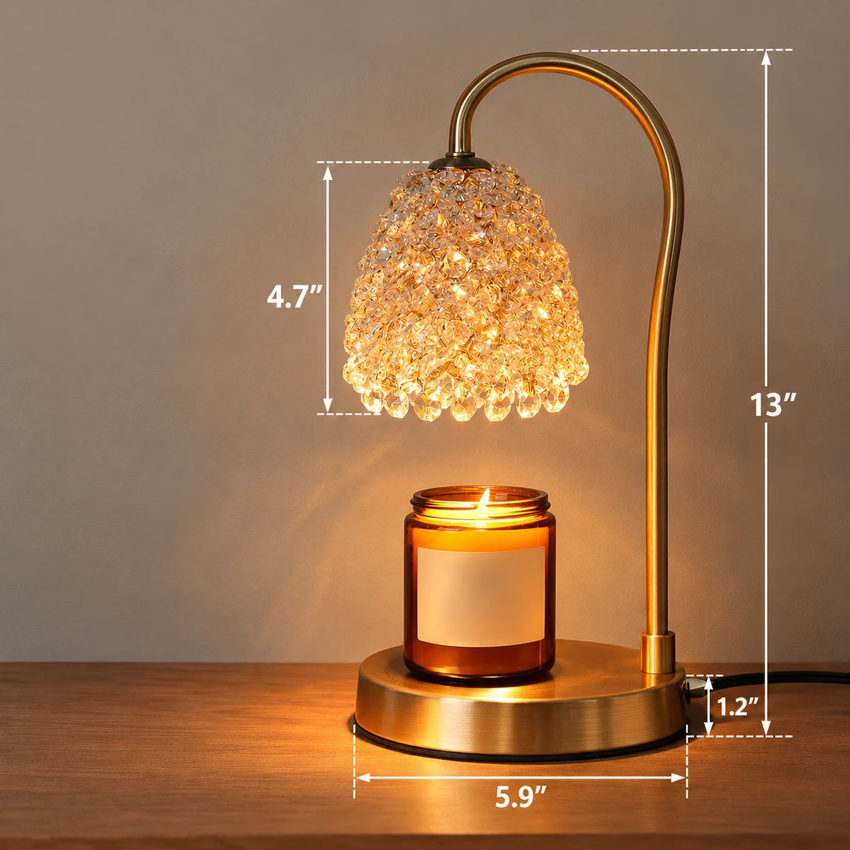 Celestine Crystal Candle Warmer Lamp