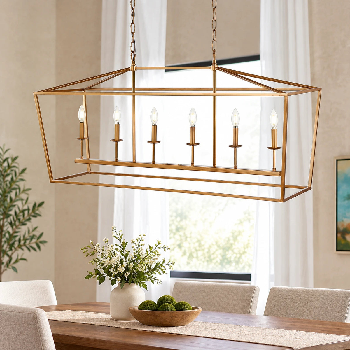 Pagoda Lantern Linear Chandelier