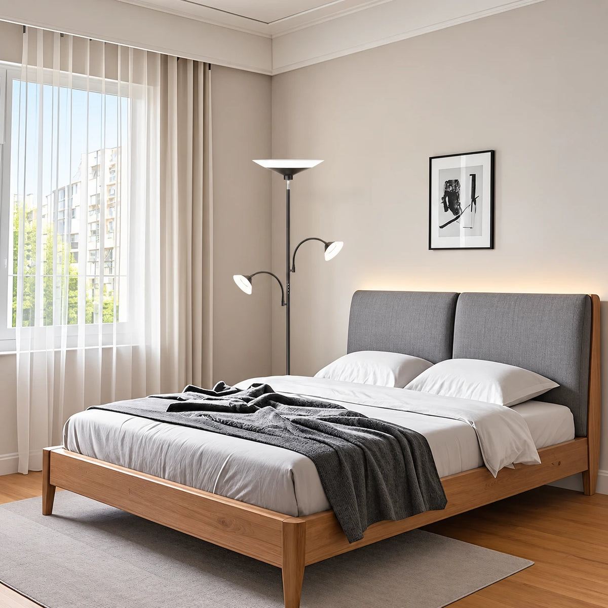 3-Light Tree Torchiere Floor Lamp