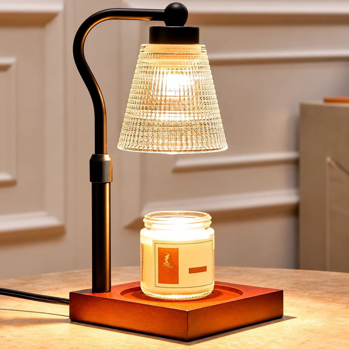 Elara Vintage Glass Candle Warmer Lamp