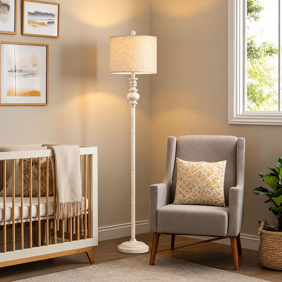 Sculpted Spindle Vintage Floor Lamp