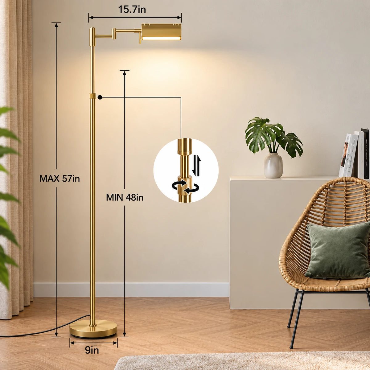 Adjustable Pharmacy Reading Floor Lamp