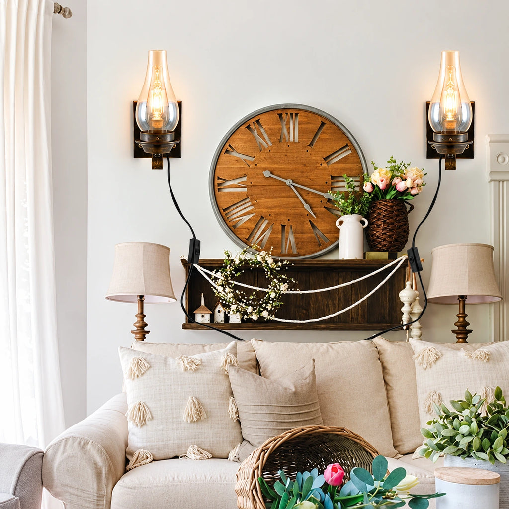 Briar Kerosene Plug In Wall Sconce