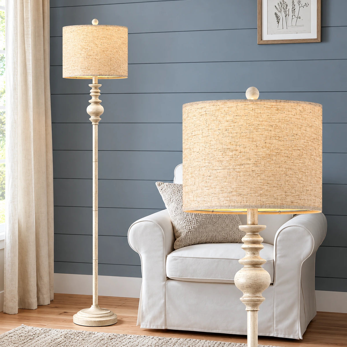 Sculpted Spindle Vintage Floor Lamp